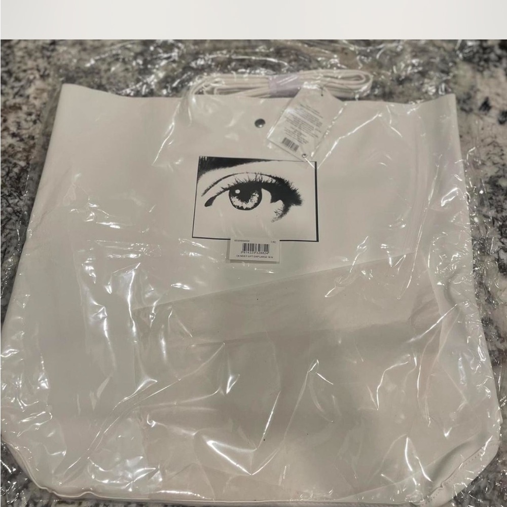 Calvin Klein White Eye-Print Tote